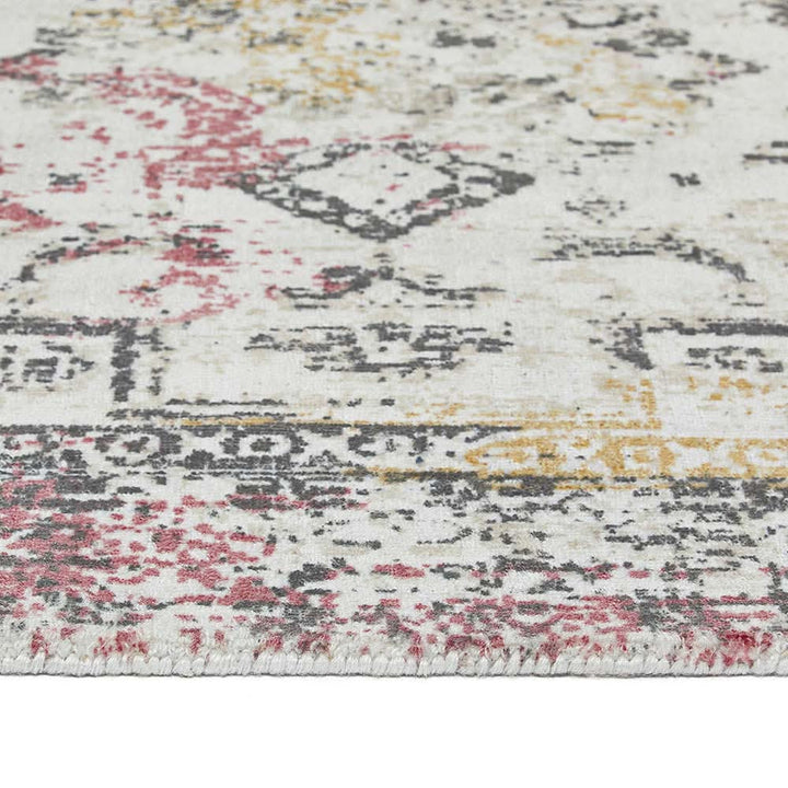 Origins Vogue Distressed Persian Style Recycled PET Rug Pink Ochre - beUNIQ - Created by Product Upload - 120cm x 170cm - distressed persian rug
