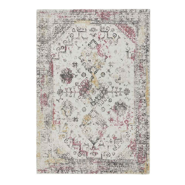 Origins Vogue Distressed Persian Style Recycled PET Rug Pink Ochre - beUNIQ - Created by Product Upload - 120cm x 170cm - distressed persian rug