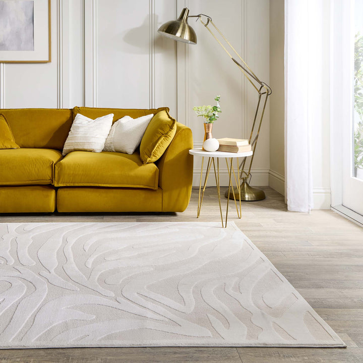 Origins Dune Abstract Pattern Area Rug in Cream - beUNIQ - Cream Abstract Rug - 80x150 - Created by Product Upload