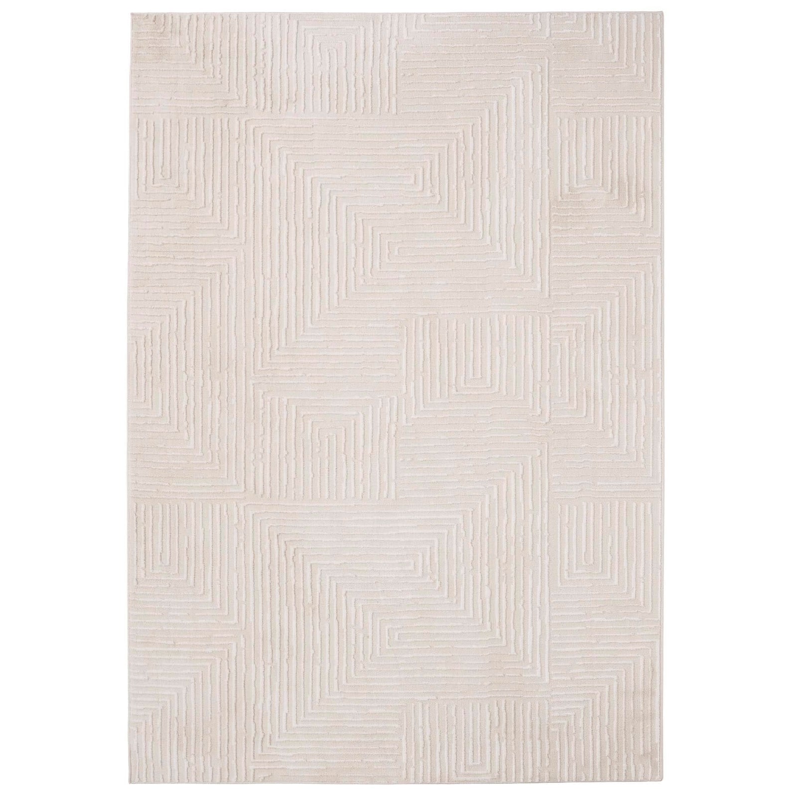 Origins Zen Geometric Area Rug Cream Soft Indoor Flooring - beUNIQ - Area Rug - 80x150 - Cream Geometric Rug