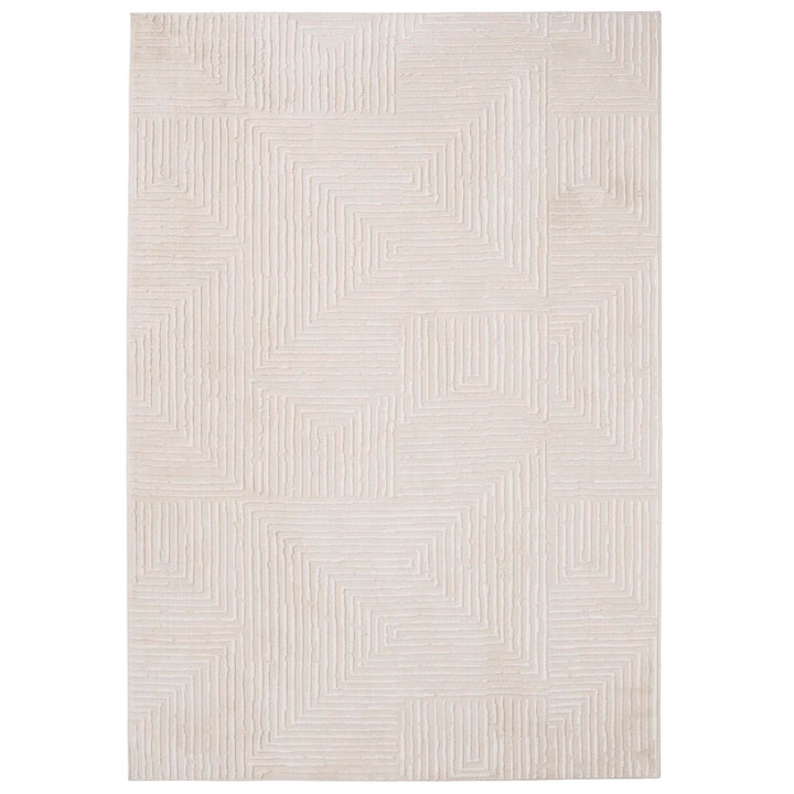 Origins Zen Geometric Area Rug Cream Soft Indoor Flooring - beUNIQ - Area Rug - 80x150 - Cream Geometric Rug