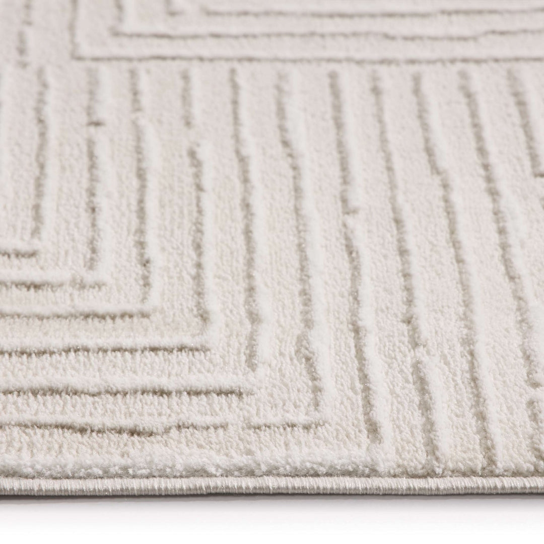 Origins Zen Geometric Area Rug Cream Soft Indoor Flooring - beUNIQ - Area Rug - 80x150 - Cream Geometric Rug