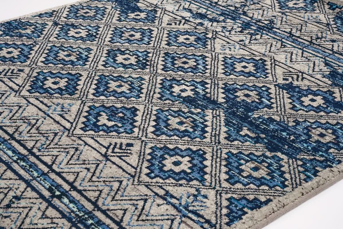 Modern Faded Area Rug Blue Grey - beUNIQ - bedroom rug - 100cm x 150cm - blue grey rug