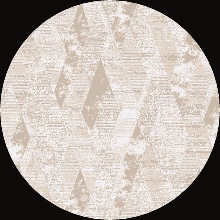 Bohemian Area Rug Amelia AM015 Stain Resistant Polypropylene Cream - beUNIQ - AM015 - Round 100cm - bedroom rug