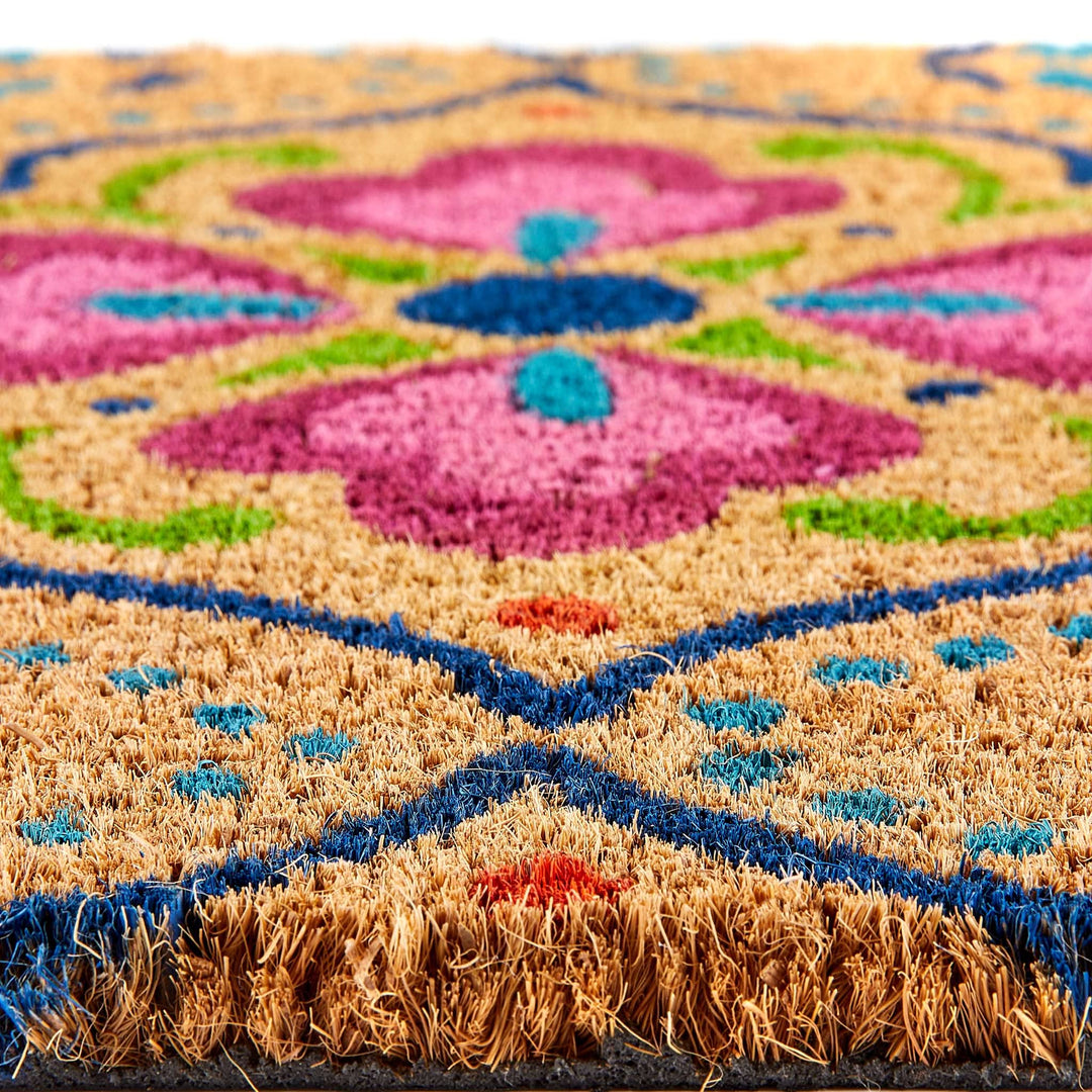My Mat Printed Coir Doormat Bright Ikat 45x75cm - beUNIQ - coir doormat - Created by Product Upload