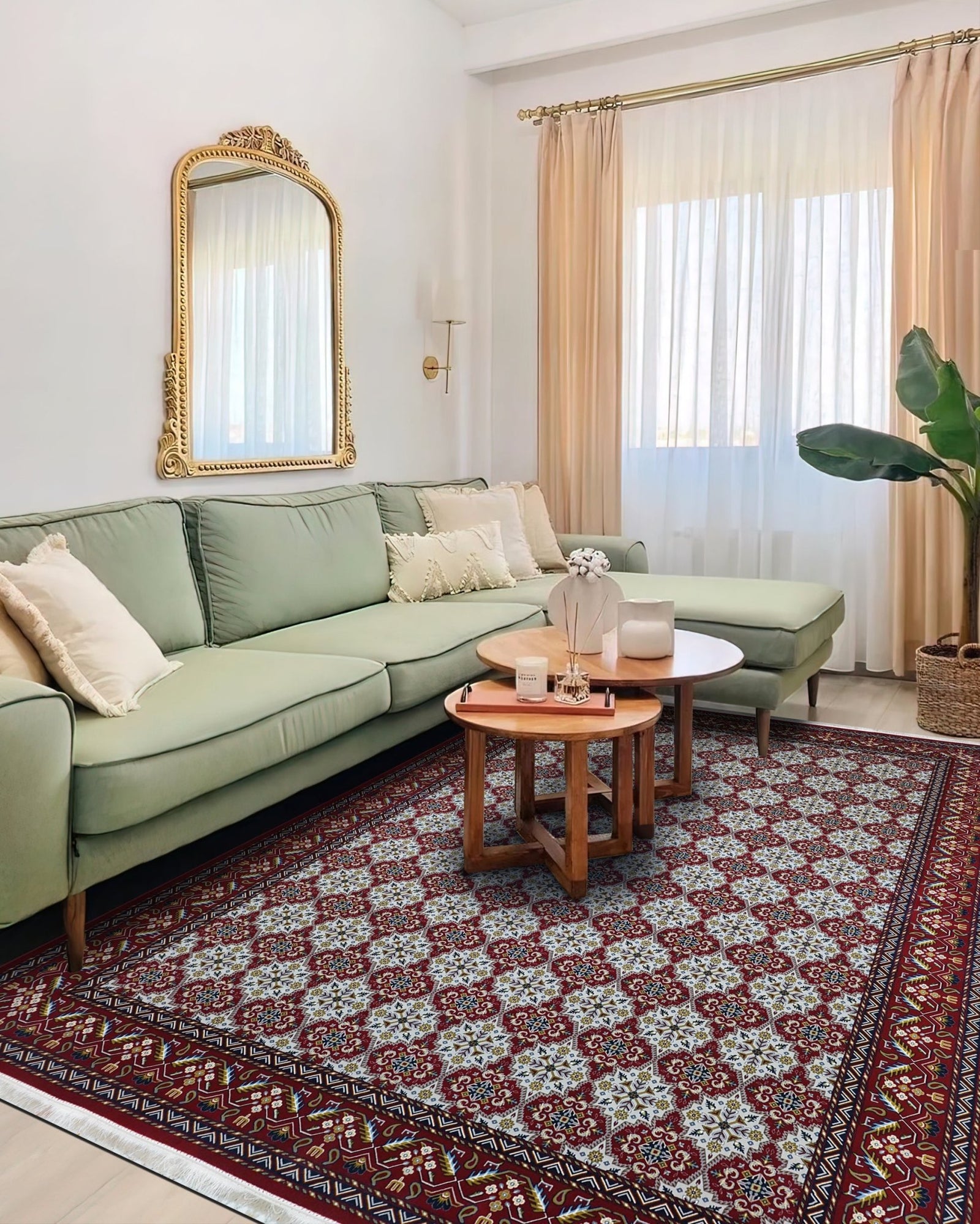 Crimson Aura – Contemporary Red Rug - beUNIQ