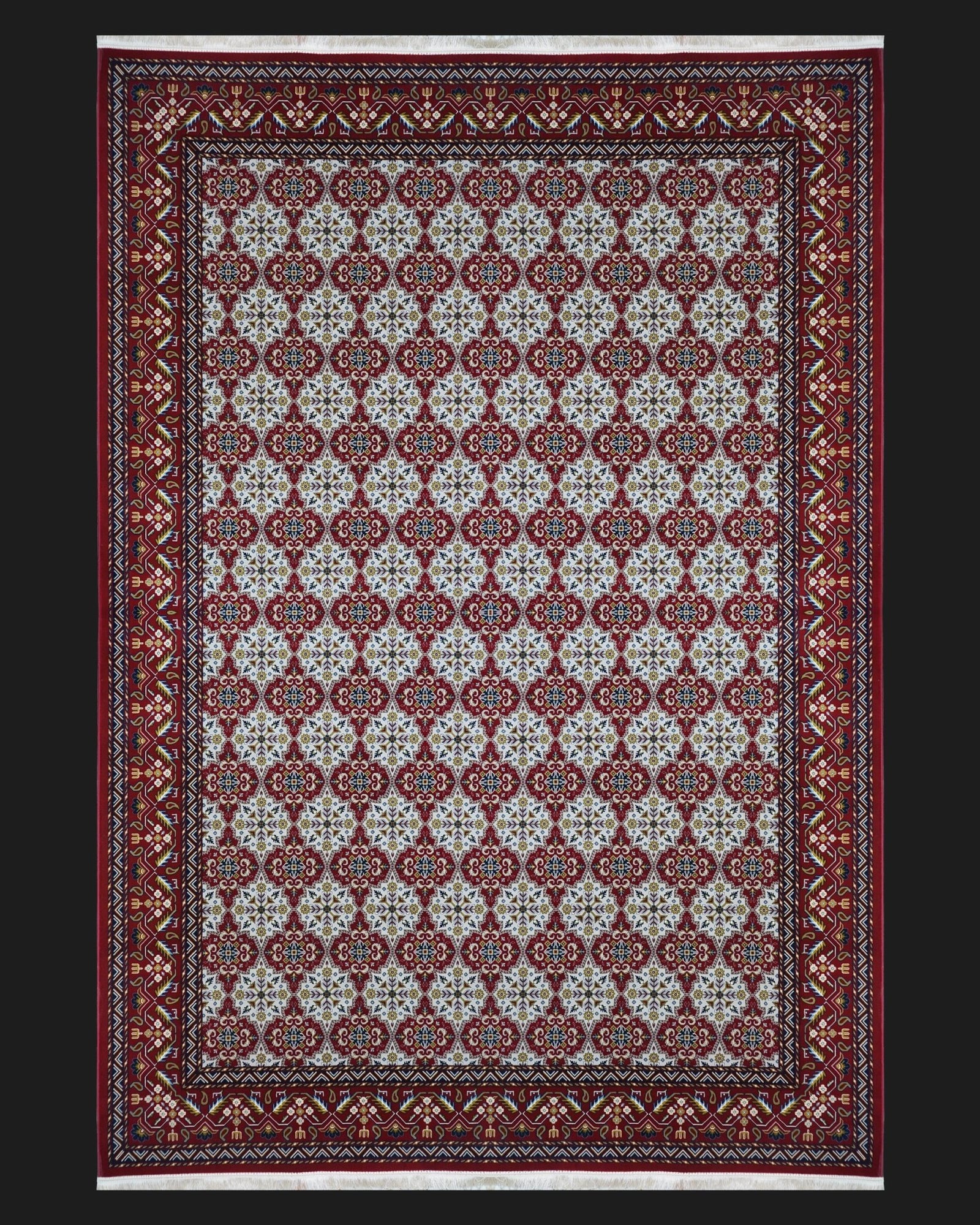 Crimson Aura – Contemporary Red Rug - beUNIQ