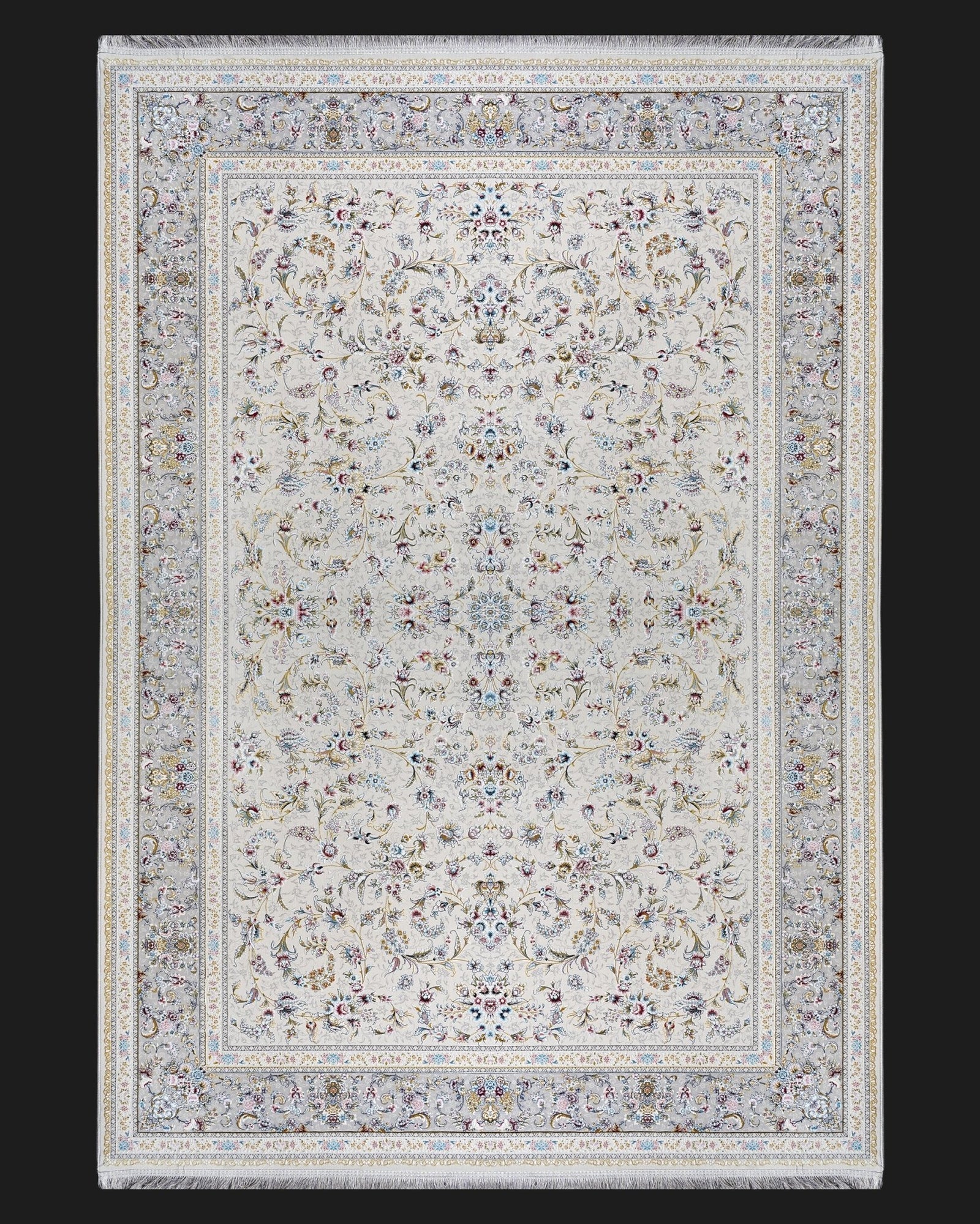 Elegance Bloom – Cream Floral Minimal Rug - beUNIQ