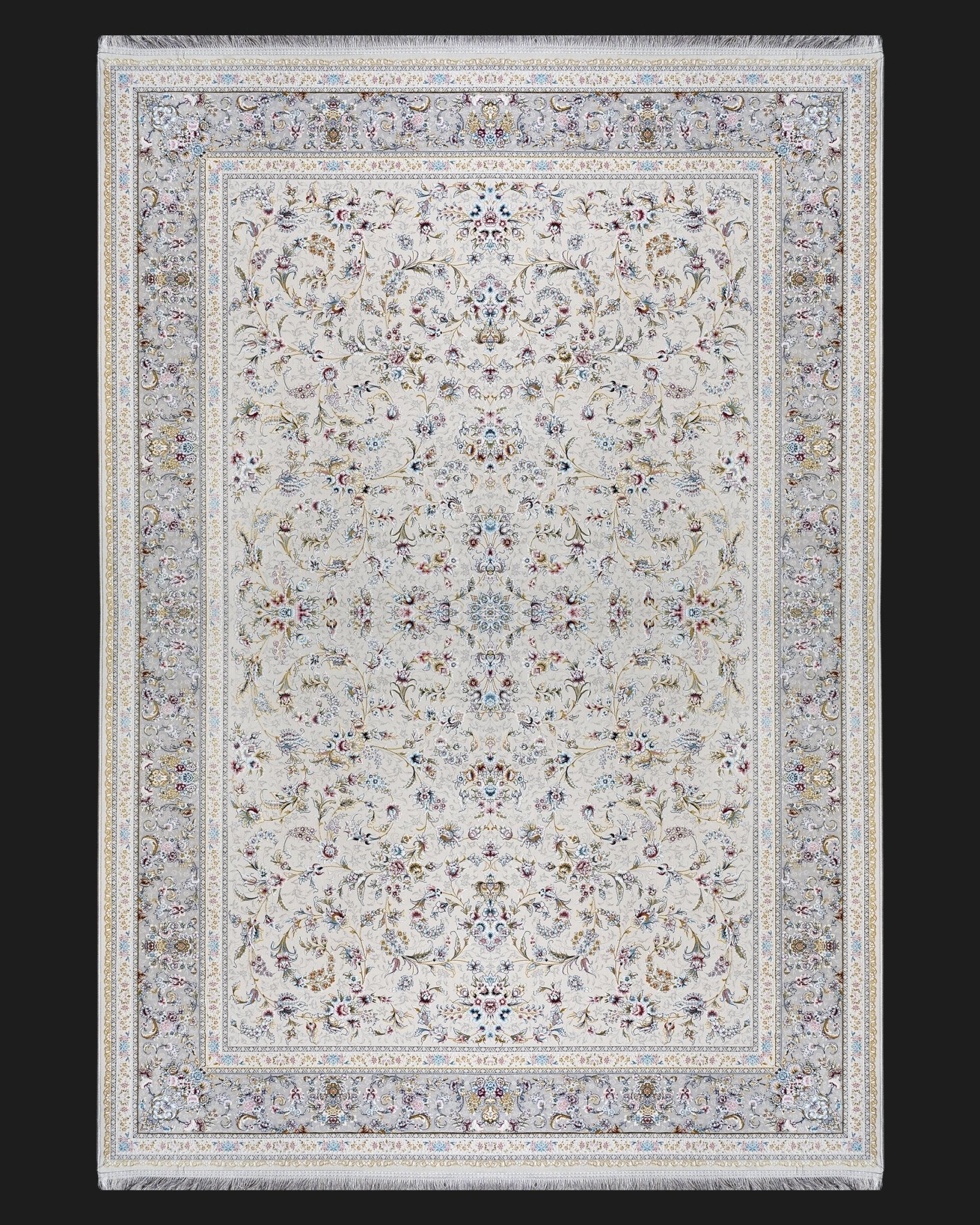 Elegance Bloom – Cream Floral Minimal Rug - beUNIQ