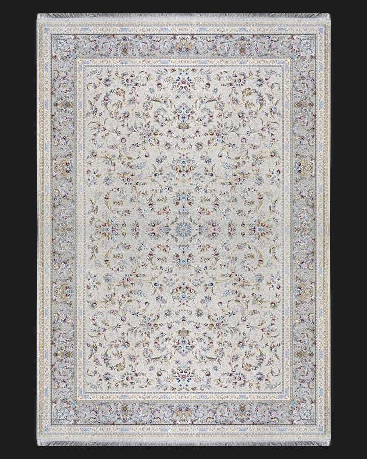 Elegance Bloom – Cream Floral Minimal Rug - beUNIQ