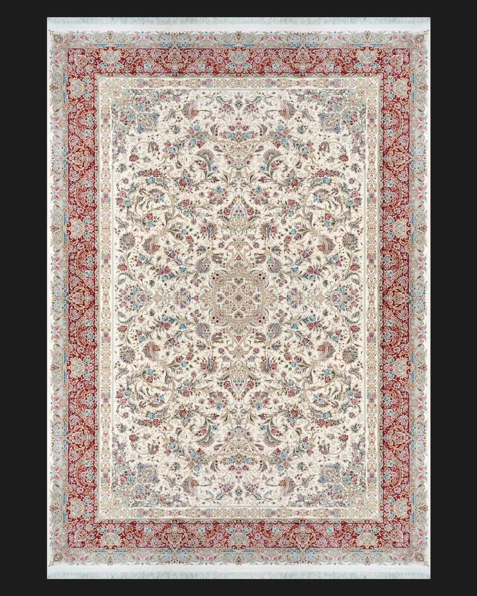 Graceful Cream – Classic Cream & Red Rug - beUNIQ