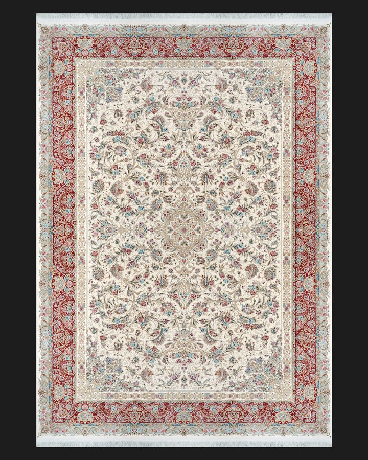 Graceful Cream – Classic Cream & Red Rug - beUNIQ