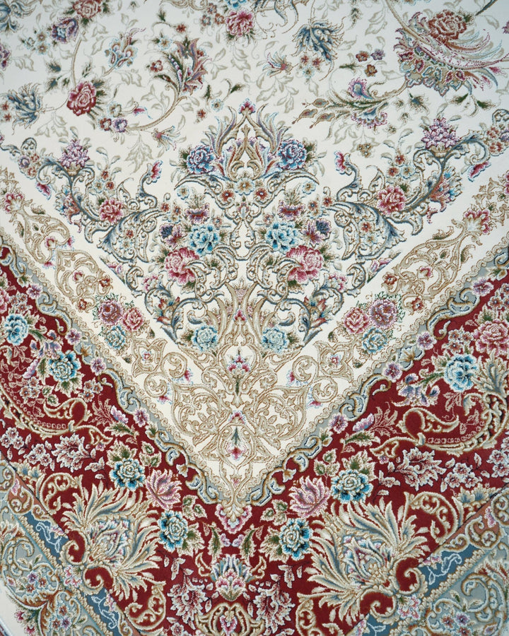 Graceful Cream – Classic Cream & Red Rug - beUNIQ