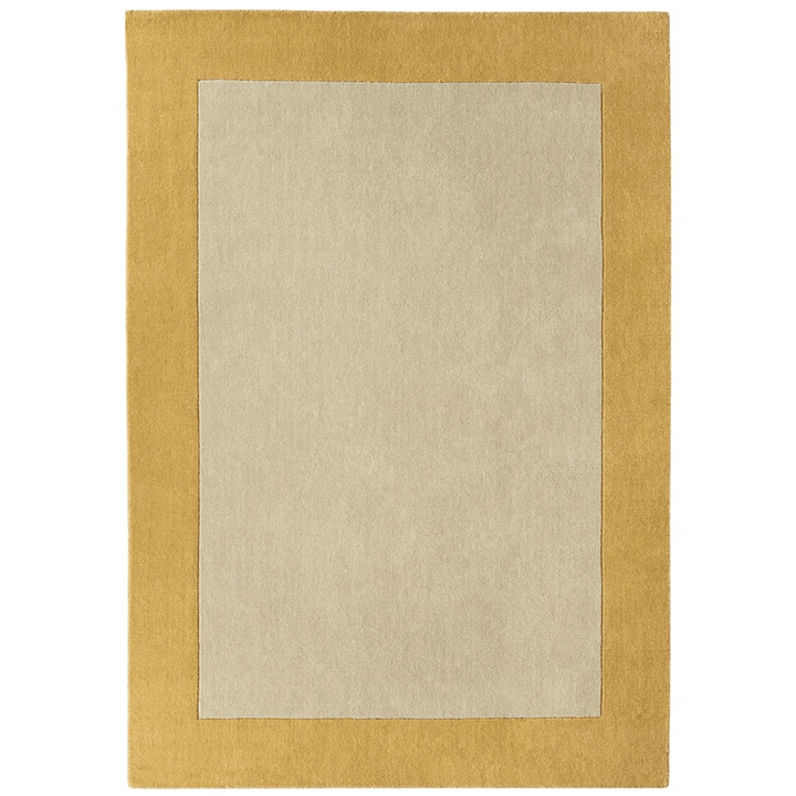 Origins Borders Ochre Wool Rug – Hand Loom Woven Border Design - beUNIQ - border rug - 080x150 - Created by Product Upload