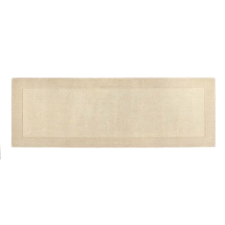 Origins Borders Natural Wool Rug | Hand Loom Woven Border Design - beUNIQ - border rug - 067X200 - Created by Product Upload