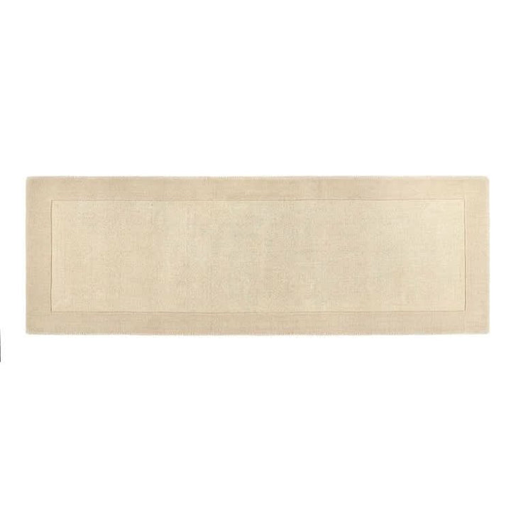 Origins Borders Natural Wool Rug | Hand Loom Woven Border Design - beUNIQ - border rug - 067X200 - Created by Product Upload
