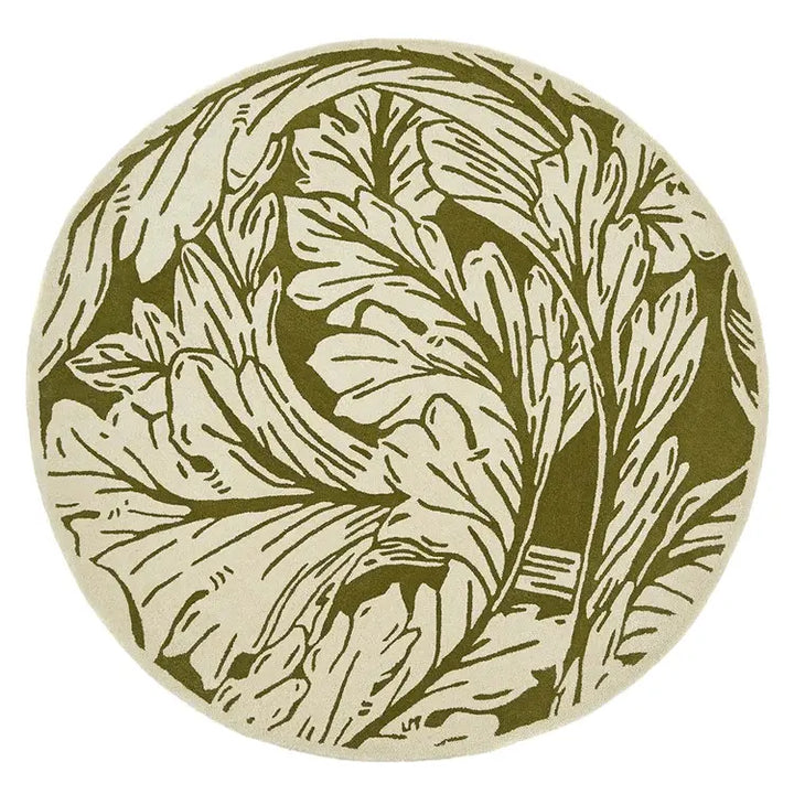 Origins Heritage Moss Traditional Floral Hand Tufted Pure Wool Rug - beUNIQ - Created by Product Upload - 200X200 Circle - floral rug