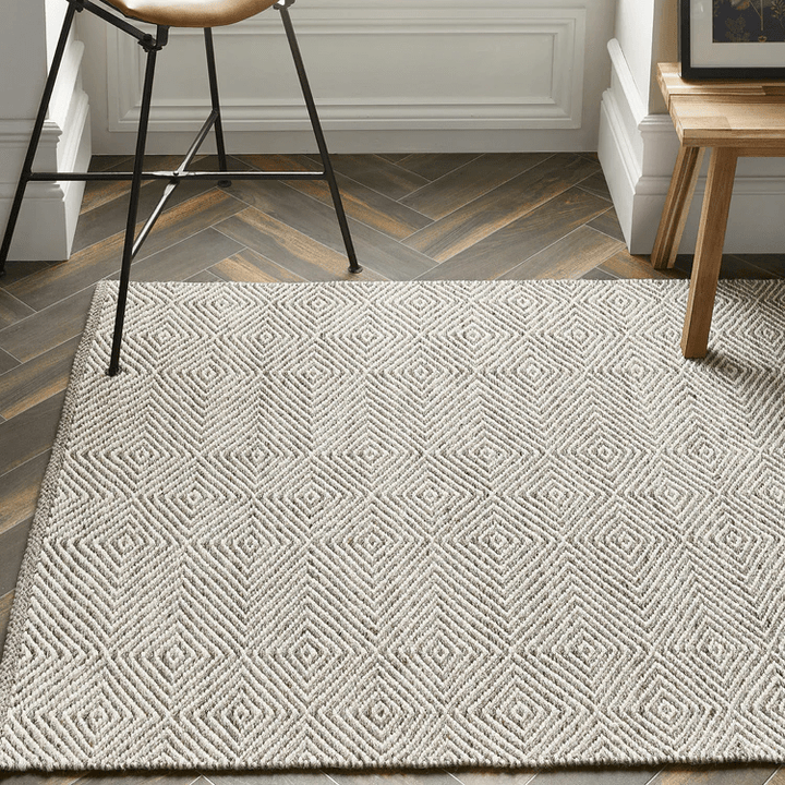 Origins Estelle Natural Pure Wool Flatweave Diamond Pattern Area Rug - beUNIQ - Created by Product Upload - 80x150 - diamond pattern rug