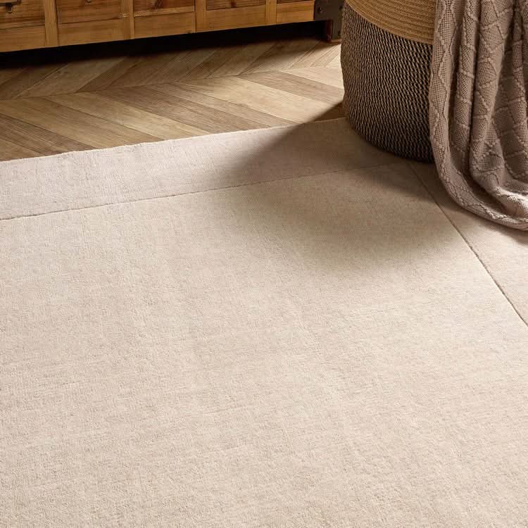 Origins Borders Natural Wool Rug | Hand Loom Woven Border Design - beUNIQ - border rug - 080X150 - Created by Product Upload