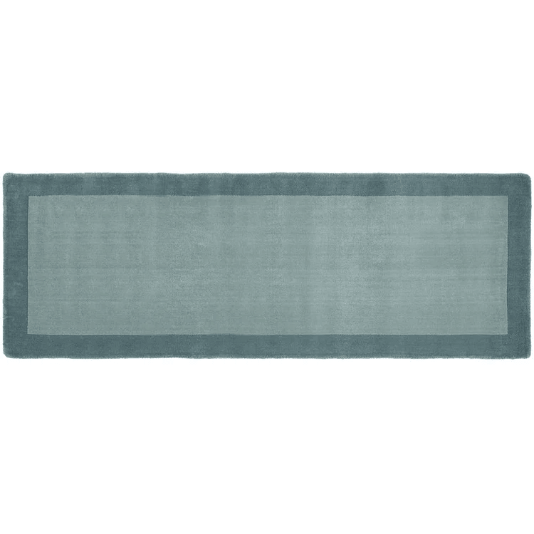 Origins Borders Hand Woven Pure Wool Rug in Duck Egg - beUNIQ - Created by Product Upload - 067x200 - Duck Egg wool rug