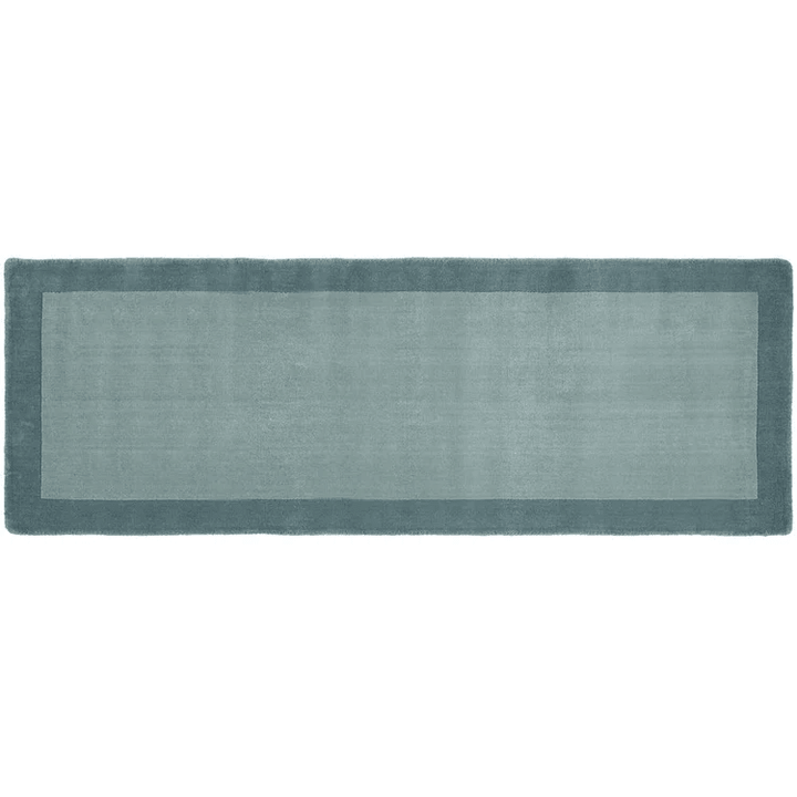 Origins Borders Hand Woven Pure Wool Rug in Duck Egg - beUNIQ - Created by Product Upload - 067x200 - Duck Egg wool rug
