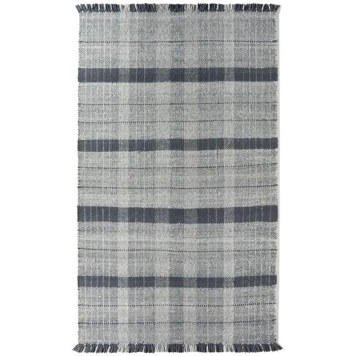 Origins Highland Check Navy Recycled Plastic Washable Flatweave Rug - beUNIQ - Created by Product Upload - 80x150 - Eco - friendly Home Decor