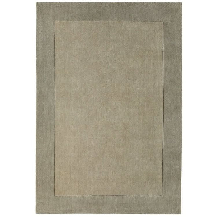 Origins Borders Taupe Pure Wool Rug Hand Woven Border Design - beUNIQ - Bedroom Rug - 080x150 - Border Rug
