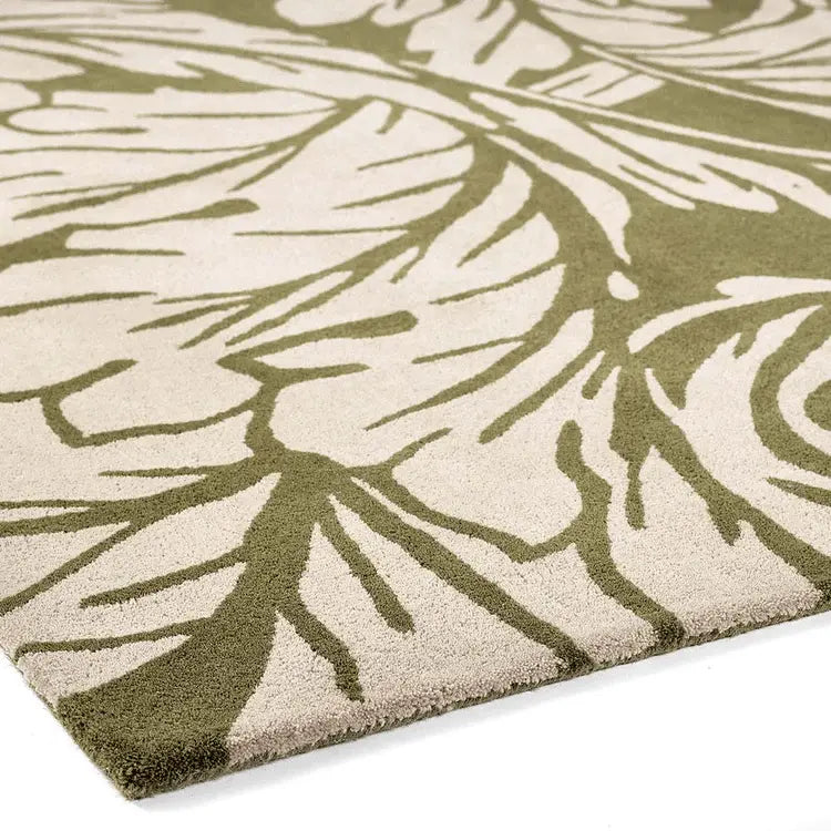 Origins Heritage Moss Traditional Floral Hand Tufted Pure Wool Rug - beUNIQ - Created by Product Upload - 200X200 Circle - floral rug