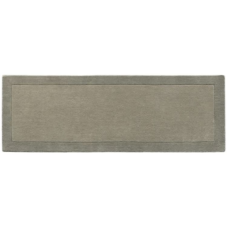 Origins Borders Taupe Pure Wool Rug Hand Woven Border Design - beUNIQ - Bedroom Rug - 067x200 - Border Rug