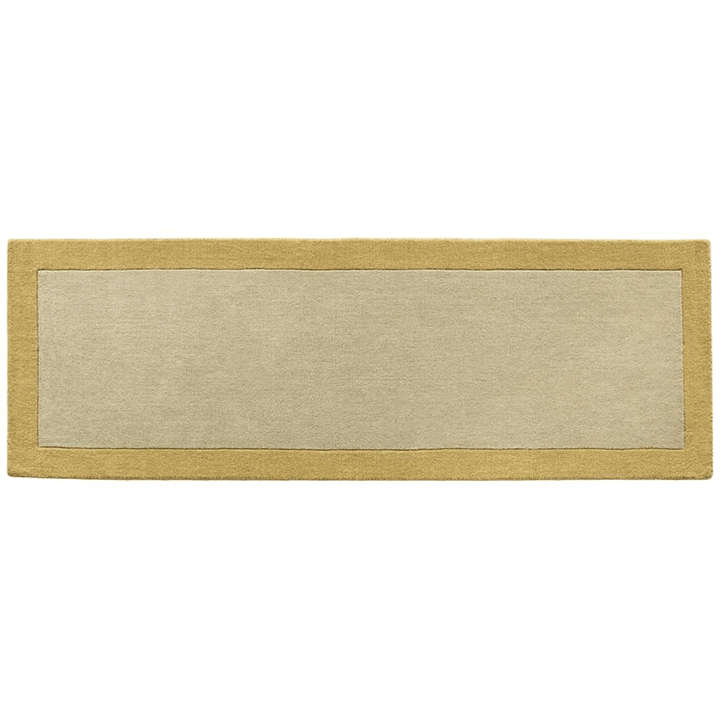 Origins Borders Ochre Wool Rug – Hand Loom Woven Border Design - beUNIQ - border rug - 067x200 - Created by Product Upload