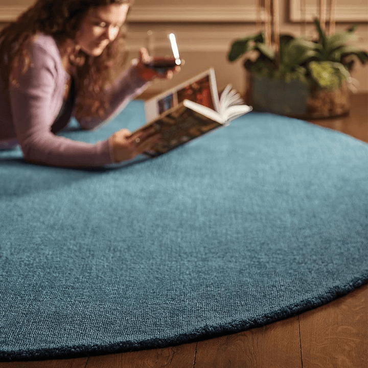 Origins Reef Petrol Blue Sustainable Recycled Plastic Indoor Rug - beUNIQ - Created by Product Upload - 200cm x 200cm - easy care rugs