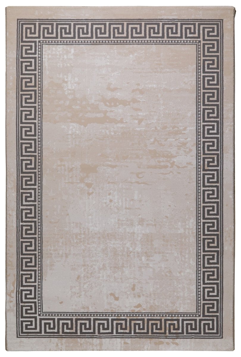 Minimalist Area Rug ME001 Cream Grey Modern Living Room - beUNIQ - cream and grey rug - 60x180 cm - Created by Product Upload