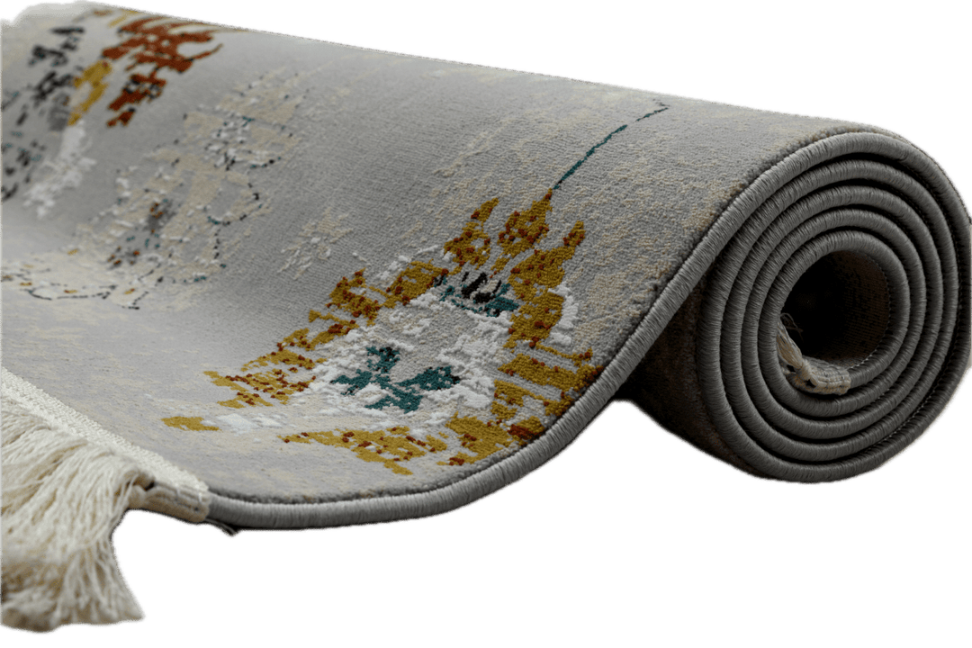 Minimalist Area Rug ME003 Polypropylene Non-Shedding Modern Cream Grey - beUNIQ - cream and grey rug - 60x180 cm - Created by Product Upload