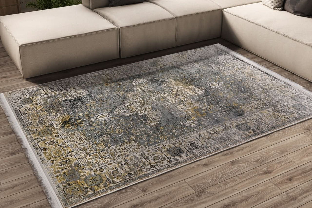 Modern Faded Area Rug Amelia Vintage Design 5mm Pile - beUNIQ - Amelia rug - 60cm x 180cm - bedroom rug