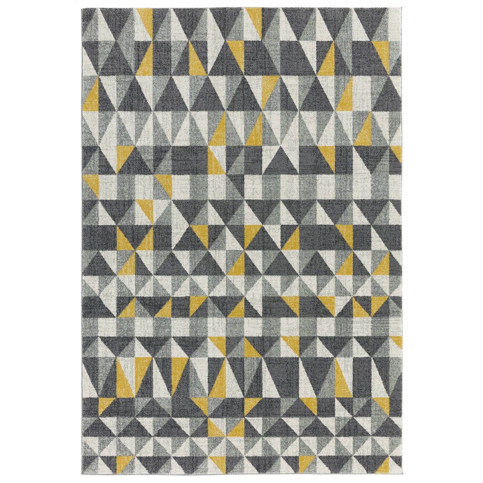 Nova NV01 Yellow Geometric Flag Rug - overhead view