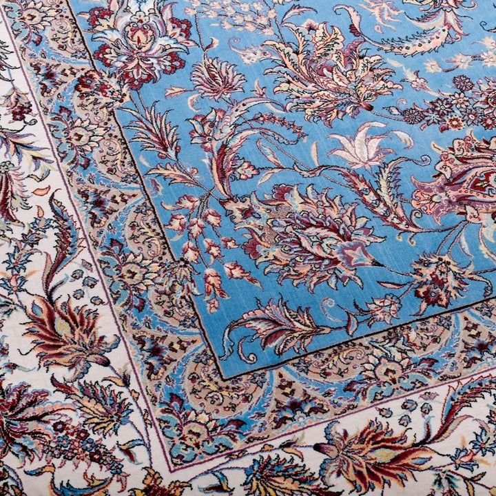 Oriental Area Rug - Highest Quality for Living Room &amp; Bedroom | Large &amp; Small Sizes | Affordable, Elegant &amp; Durable | VI004 - beUNIQ - Blue - 100x100 cm - blue Persian rug