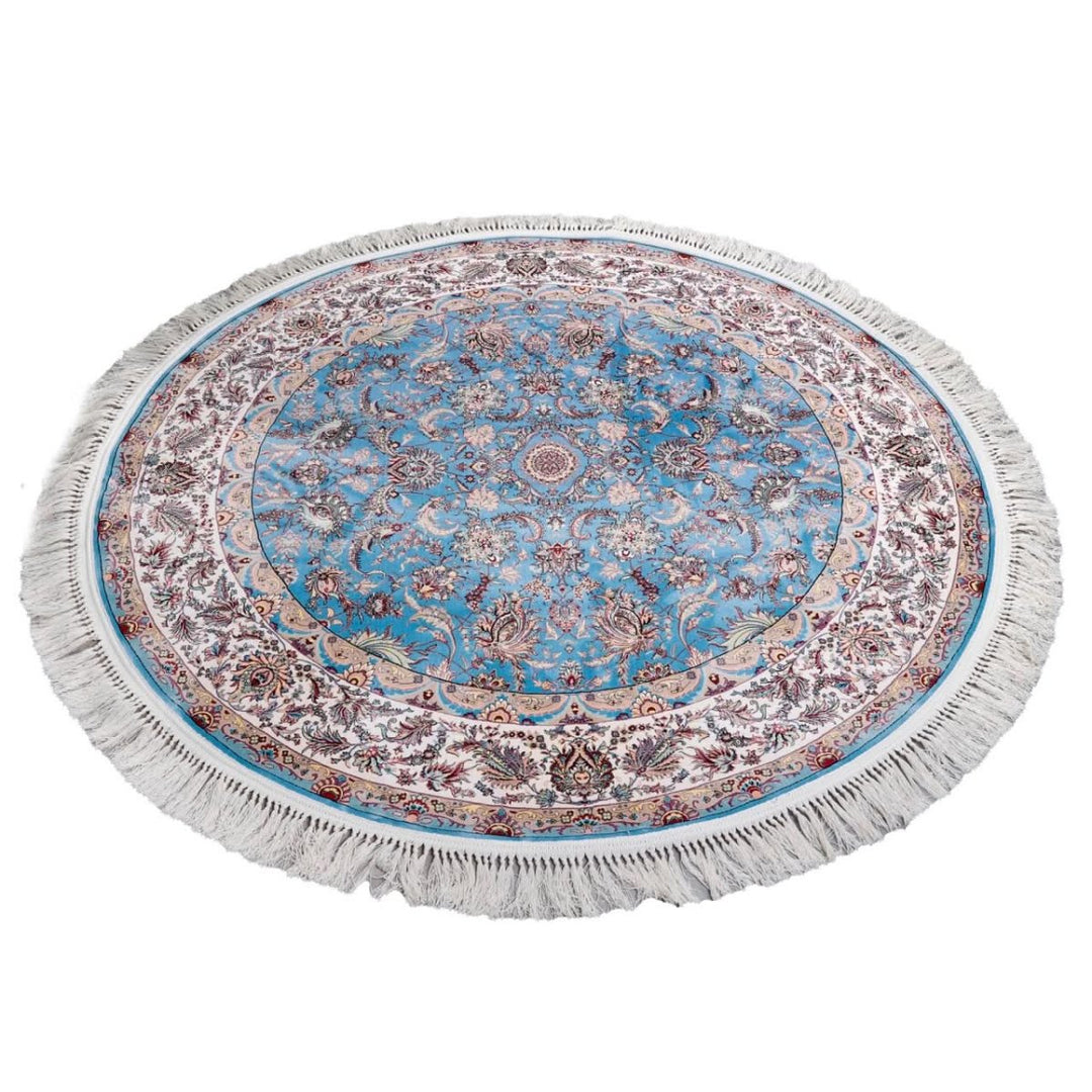 Oriental Area Rug - Highest Quality for Living Room &amp; Bedroom | Large &amp; Small Sizes | Affordable, Elegant &amp; Durable | VI004 - beUNIQ - Blue - 100x100 cm - blue Persian rug