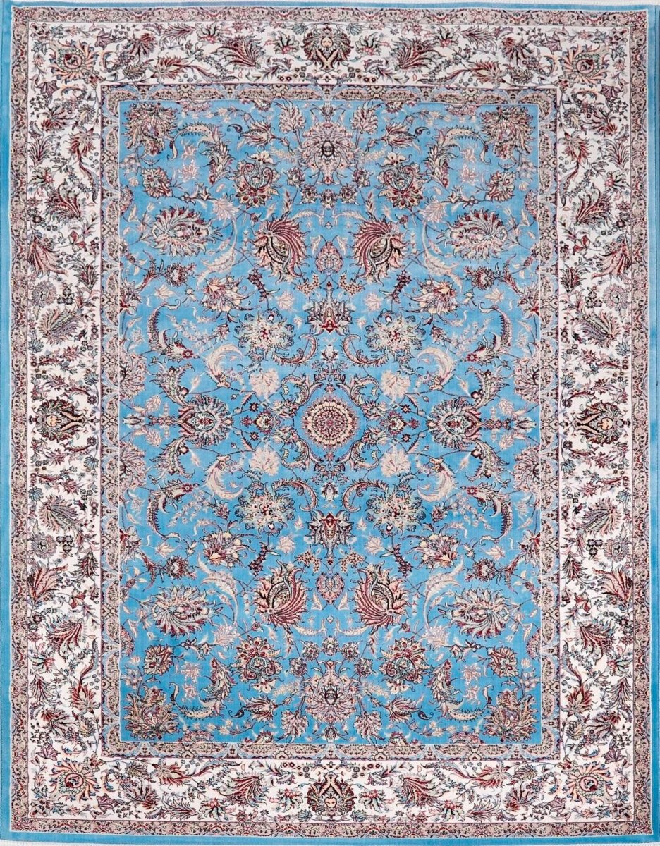 Oriental Area Rug - Highest Quality for Living Room & Bedroom | Large & Small Sizes | Affordable, Elegant & Durable | VI004 - beUNIQ - Blue - 100x100 cm - blue Persian rug