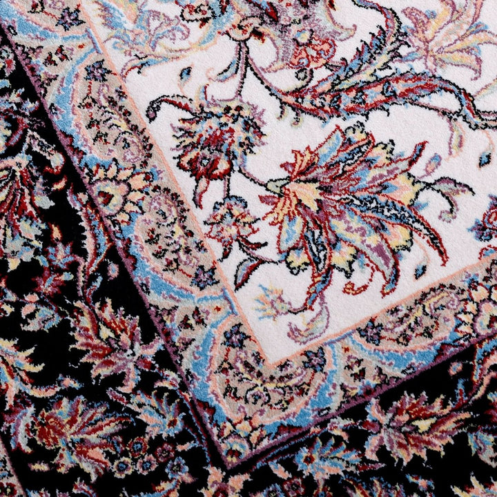 Oriental Area Rug - Highest Quality for Living Room &amp; Bedroom | Large &amp; Small Sizes | Affordable, Elegant &amp; Durable | VI006 - beUNIQ - Black - 100x100 cm - blue Persian rug