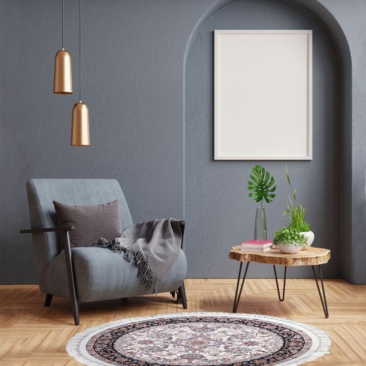 Oriental Area Rug - Highest Quality for Living Room &amp; Bedroom | Large &amp; Small Sizes | Affordable, Elegant &amp; Durable | VI006 - beUNIQ - Black - 100x100 cm - blue Persian rug