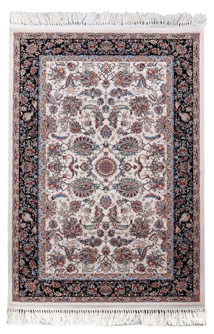Oriental Area Rug - Highest Quality for Living Room &amp; Bedroom | Large &amp; Small Sizes | Affordable, Elegant &amp; Durable | VI006 - beUNIQ - Black - 100x100 cm - blue Persian rug