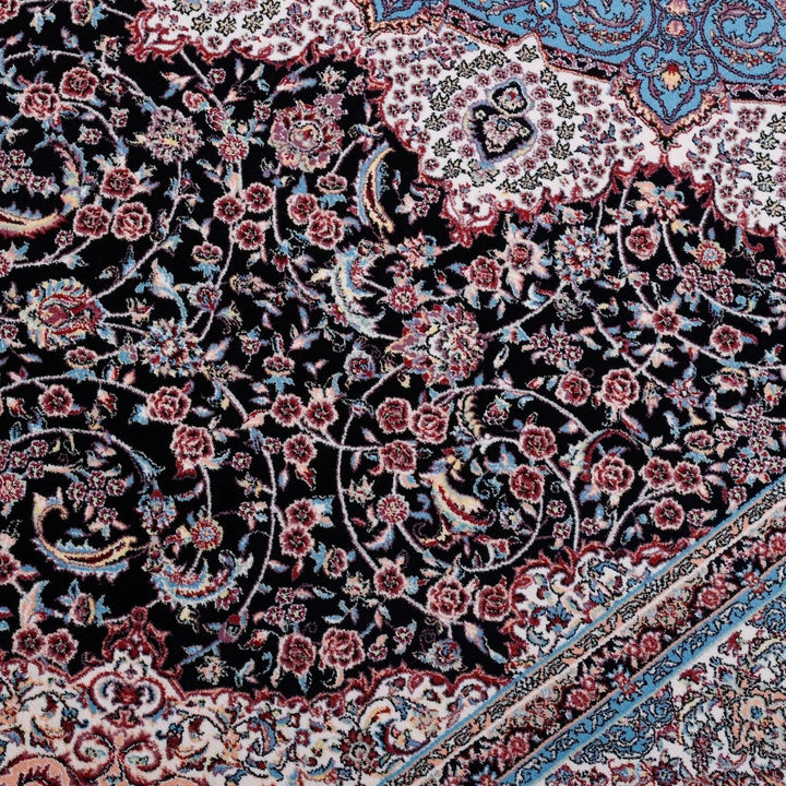 Oriental Area Rug – Highest Quality for Living Room &amp; Bedroom | Large &amp; Small Sizes | Affordable, Elegant &amp; Durable | VI009 - beUNIQ - [With - Fringe] - Round 150x150 cm - Black