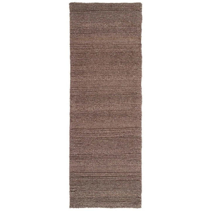 Origins Chunky Knit Wool Rug Brown Hand Woven Textured - beUNIQ - Brown Wool Rug - 67x200 cm - Chunky Wool Rug