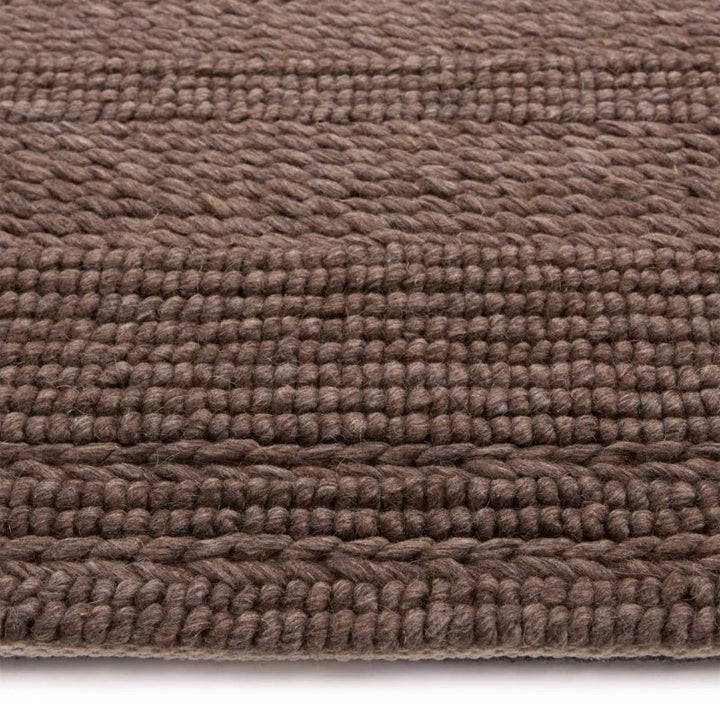 Origins Chunky Knit Wool Rug Brown Hand Woven Textured - beUNIQ - Brown Wool Rug - 67x200 cm - Chunky Wool Rug