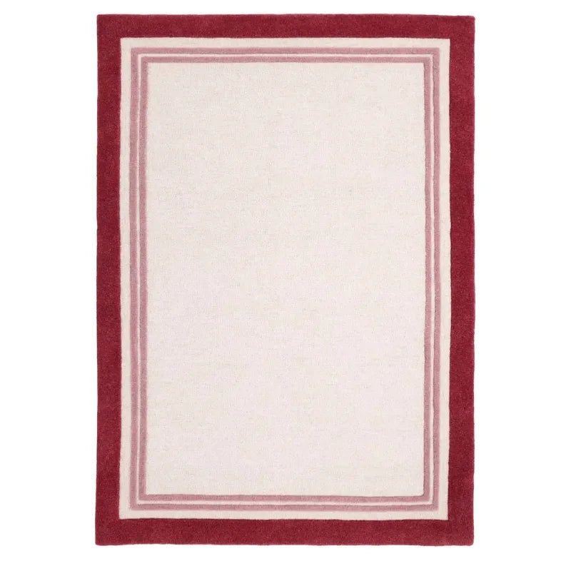 Origins Piper Hand Tufted Wool Rug Pink Border - beUNIQ - Created by Product Upload - 80x150 cm - hand tufted rug