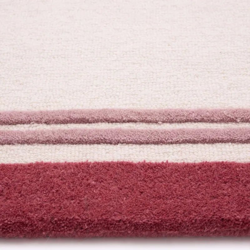 Origins Piper Hand Tufted Wool Rug Pink Border - beUNIQ - Created by Product Upload - 80x150 cm - hand tufted rug