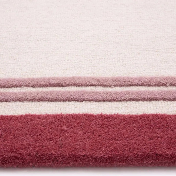 Origins Piper Hand Tufted Wool Rug Pink Border - beUNIQ - Created by Product Upload - 80x150 cm - hand tufted rug