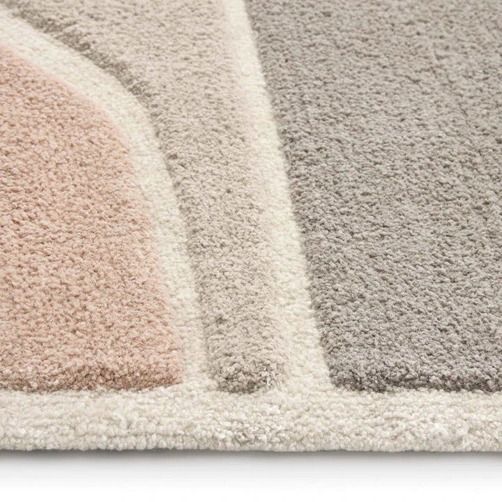 Origins Strata Abstract Area Rug Pink Grey Contemporary Style - beUNIQ - Abstract Area Rug - 120x170 cm - Contemporary Rug
