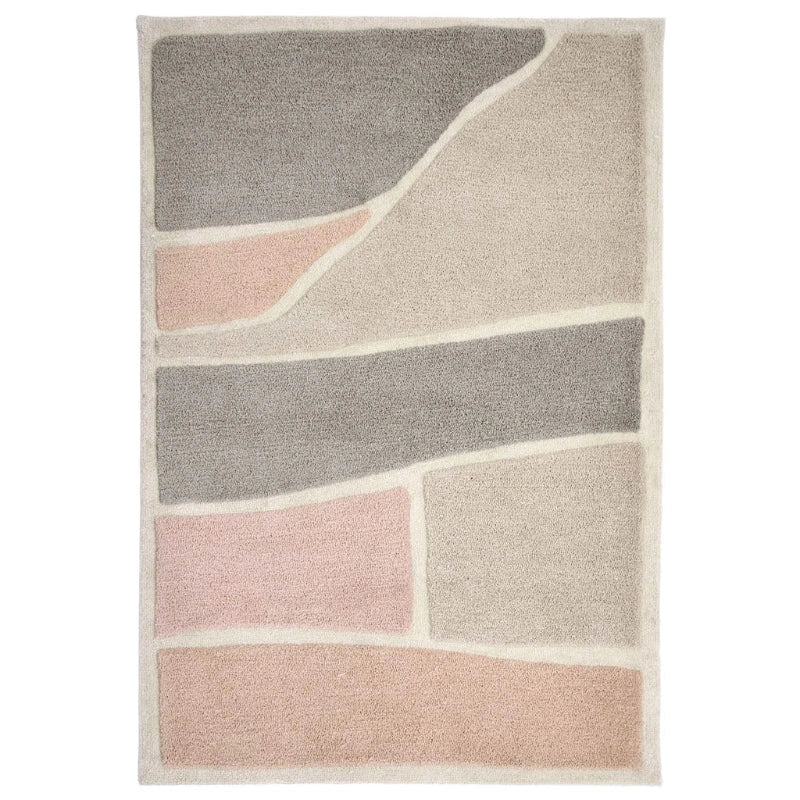 Origins Strata Abstract Area Rug Pink Grey Contemporary Style - beUNIQ - Abstract Area Rug - 120x170 cm - Contemporary Rug
