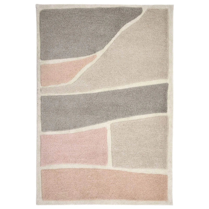 Origins Strata Abstract Area Rug Pink Grey Contemporary Style - beUNIQ - Abstract Area Rug - 120x170 cm - Contemporary Rug